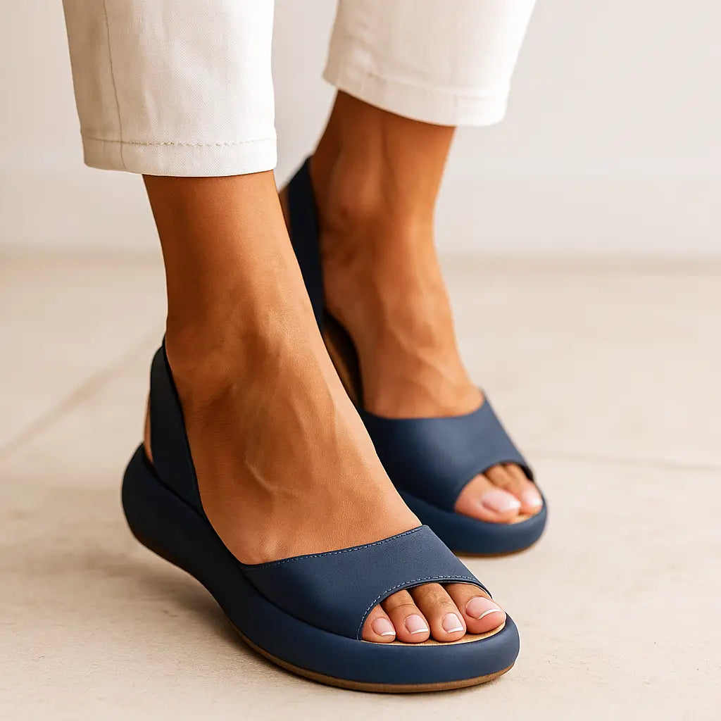 Cushioned Slingback Sandals with Rounded Open Toe