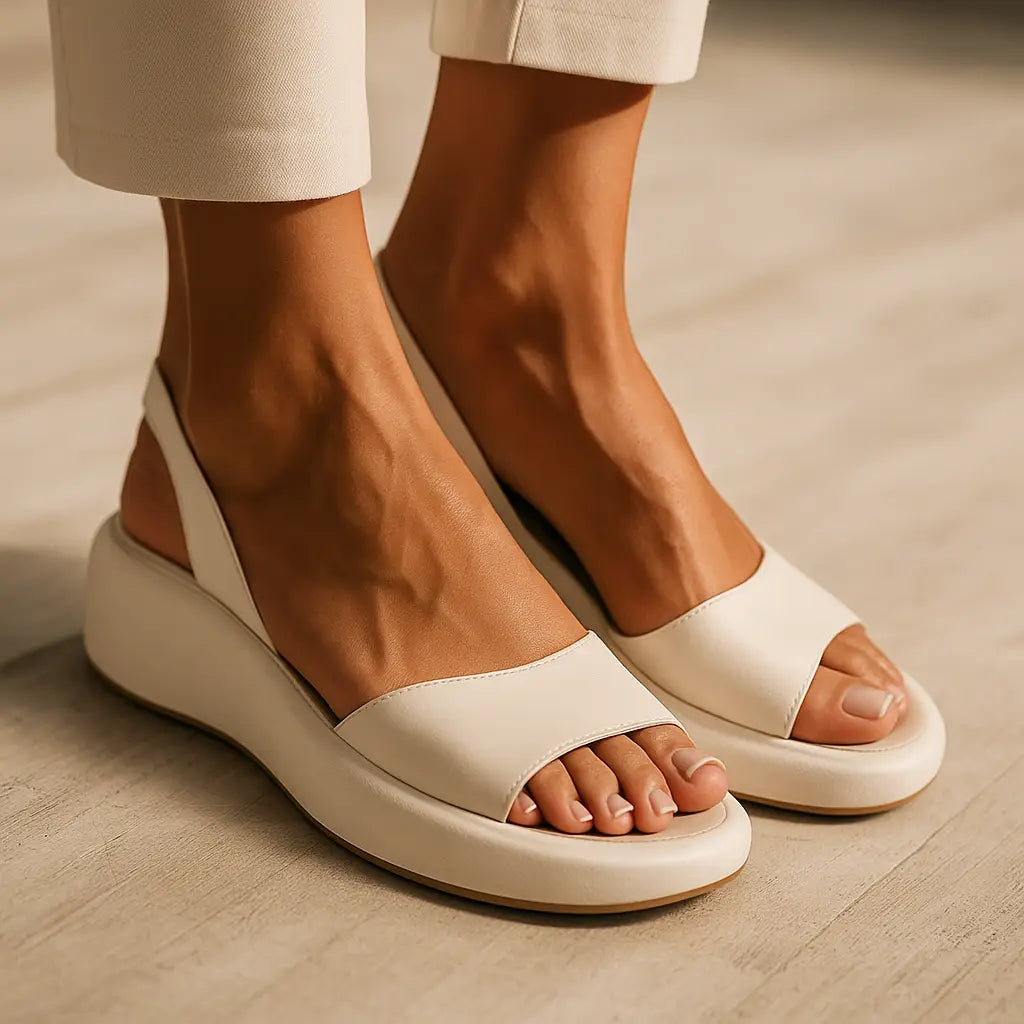 Cushioned Slingback Sandals with Rounded Open Toe