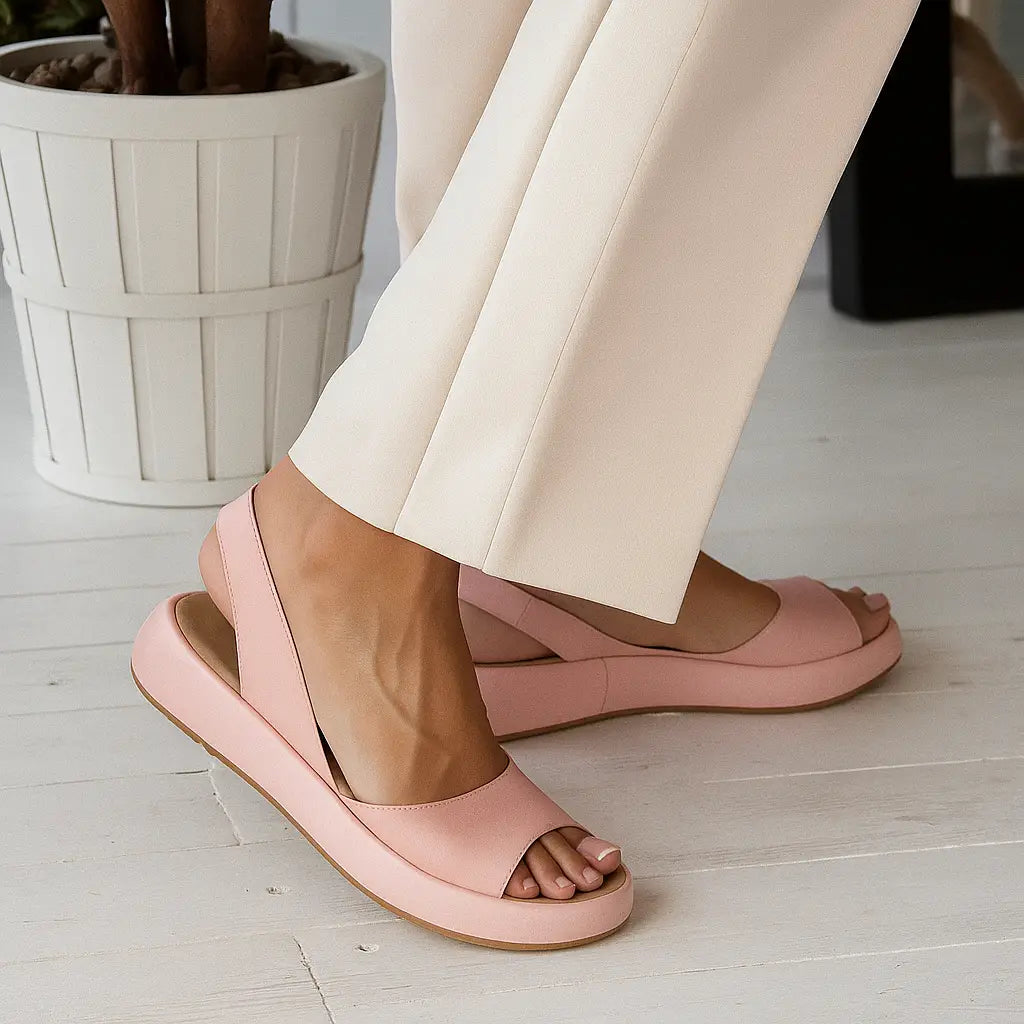 Cushioned Slingback Sandals with Rounded Open Toe