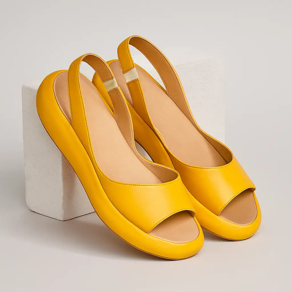 Cushioned Slingback Sandals with Rounded Open Toe