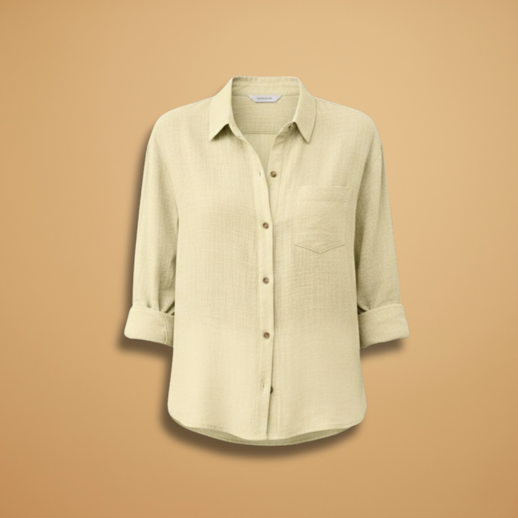 Women's Textured Button-Up Shirt with Chest Pocket