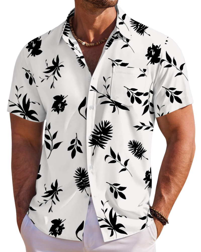 Men's Tropical Print Short Sleeve Shirt