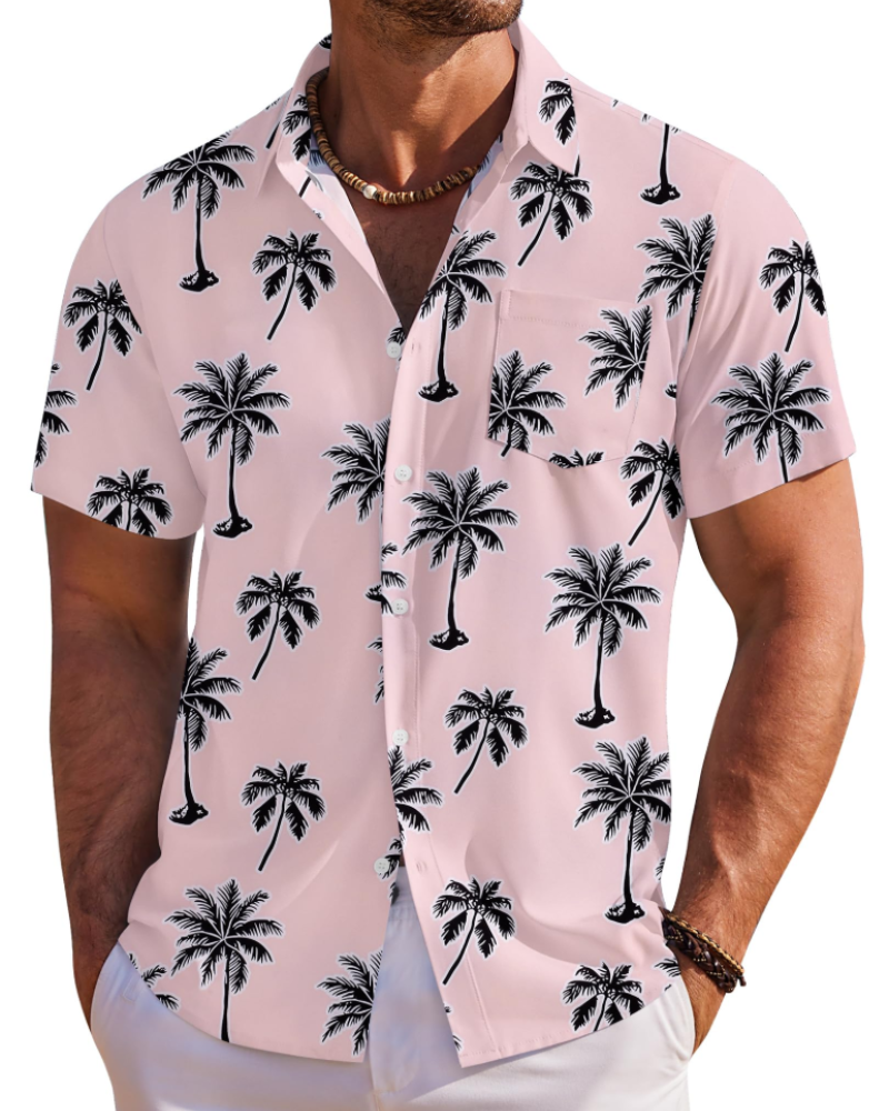 Men's Tropical Print Short Sleeve Shirt