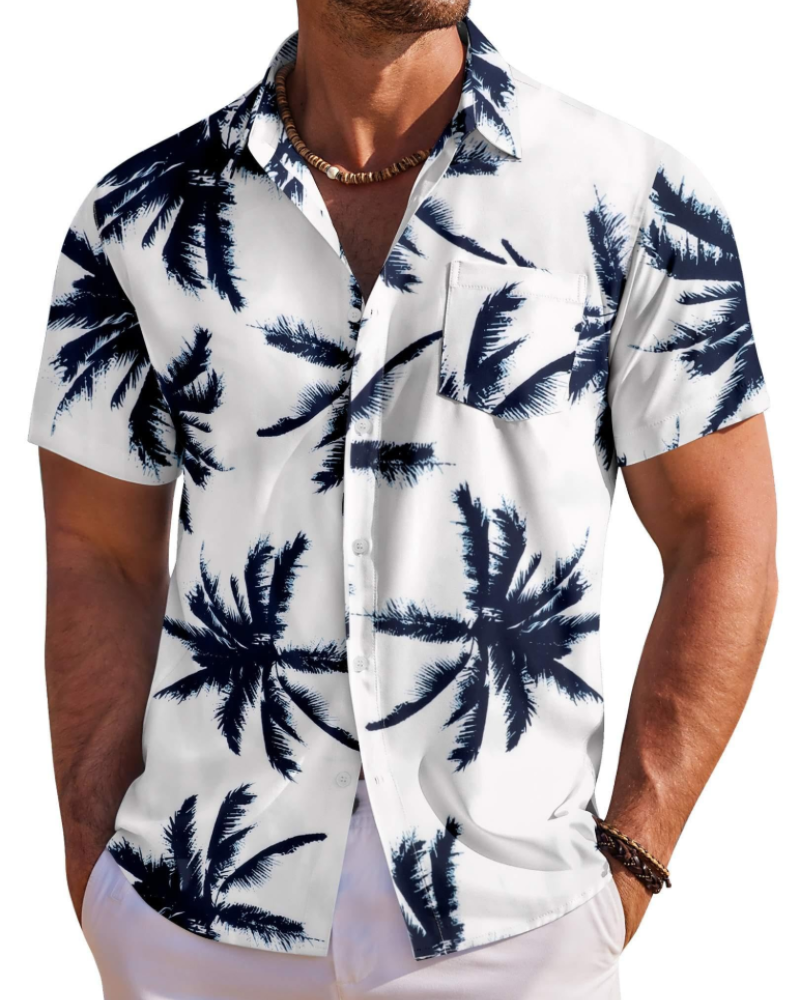 Men's Tropical Print Short Sleeve Shirt