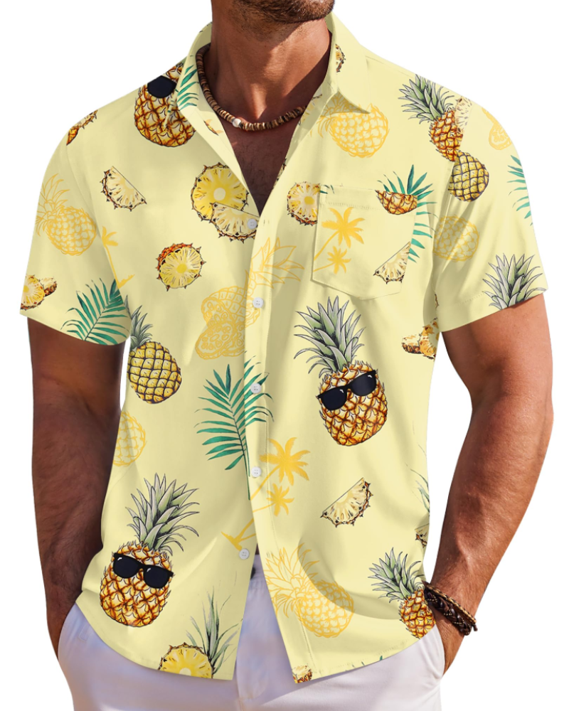 Men's Tropical Print Short Sleeve Shirt