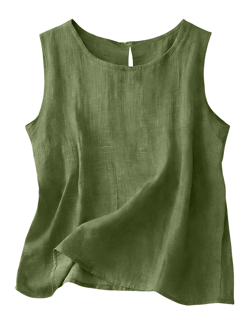 Women's Linen Blend Sleeveless Summer Top