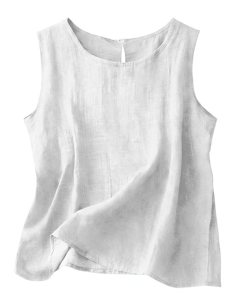 Women's Linen Blend Sleeveless Summer Top