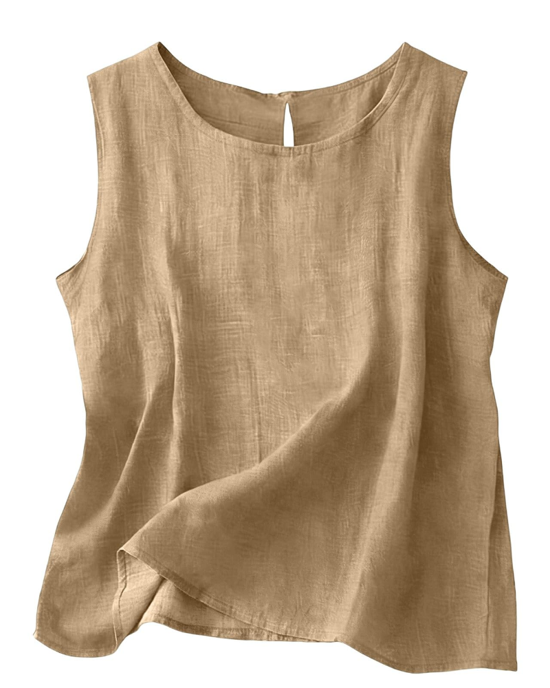 Women's Linen Blend Sleeveless Summer Top