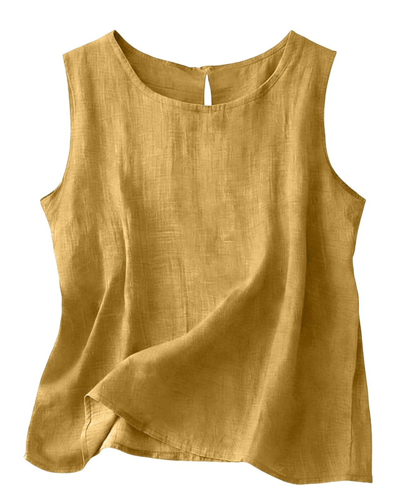 Women's Linen Blend Sleeveless Summer Top