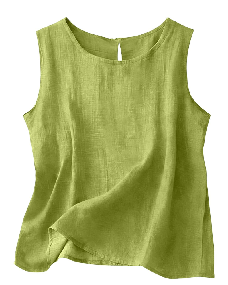 Women's Linen Blend Sleeveless Summer Top