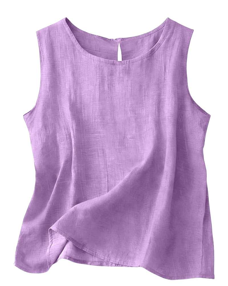 Women's Linen Blend Sleeveless Summer Top