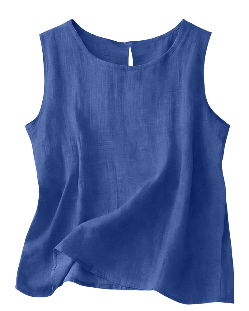 Women's Linen Blend Sleeveless Summer Top