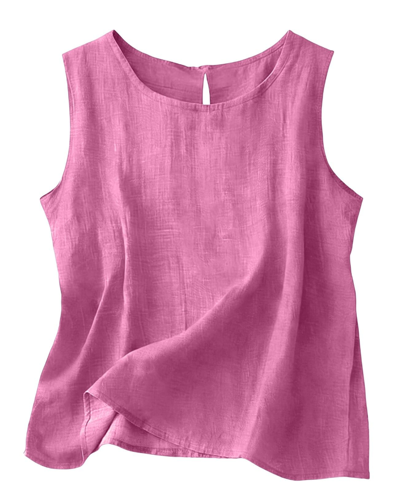 Women's Linen Blend Sleeveless Summer Top