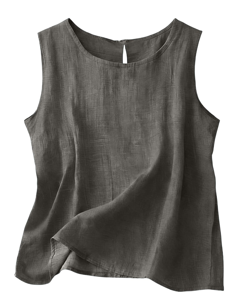 Women's Linen Blend Sleeveless Summer Top