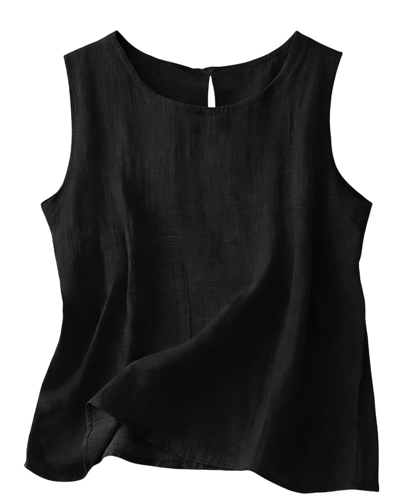 Women's Linen Blend Sleeveless Summer Top