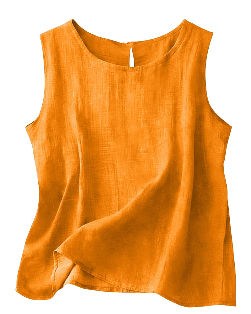 Women's Linen Blend Sleeveless Summer Top