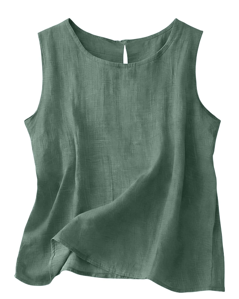 Women's Linen Blend Sleeveless Summer Top