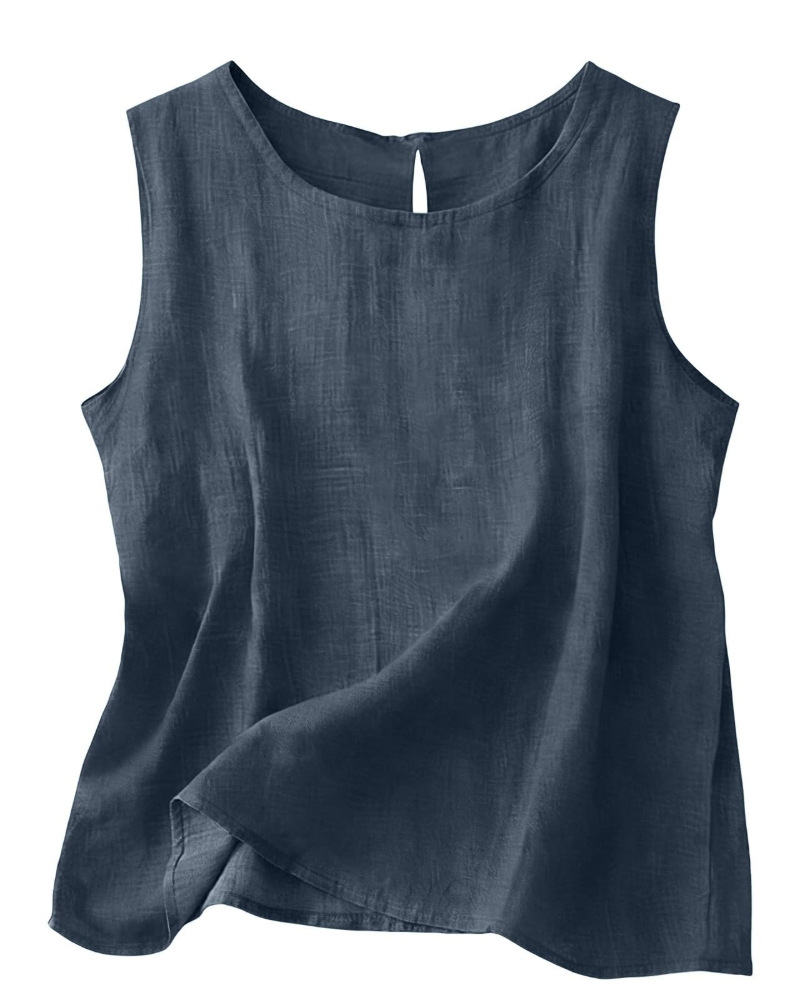 Women's Linen Blend Sleeveless Summer Top