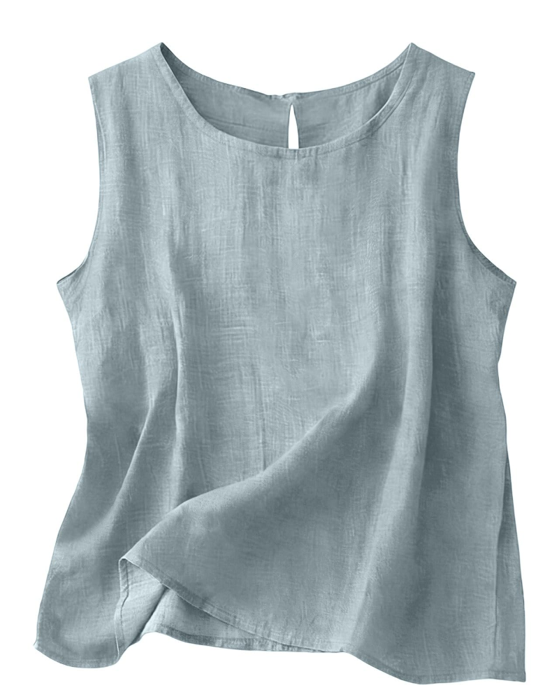 Women's Linen Blend Sleeveless Summer Top