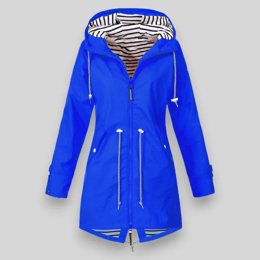 Veste de pluie légère à capuche pour femme