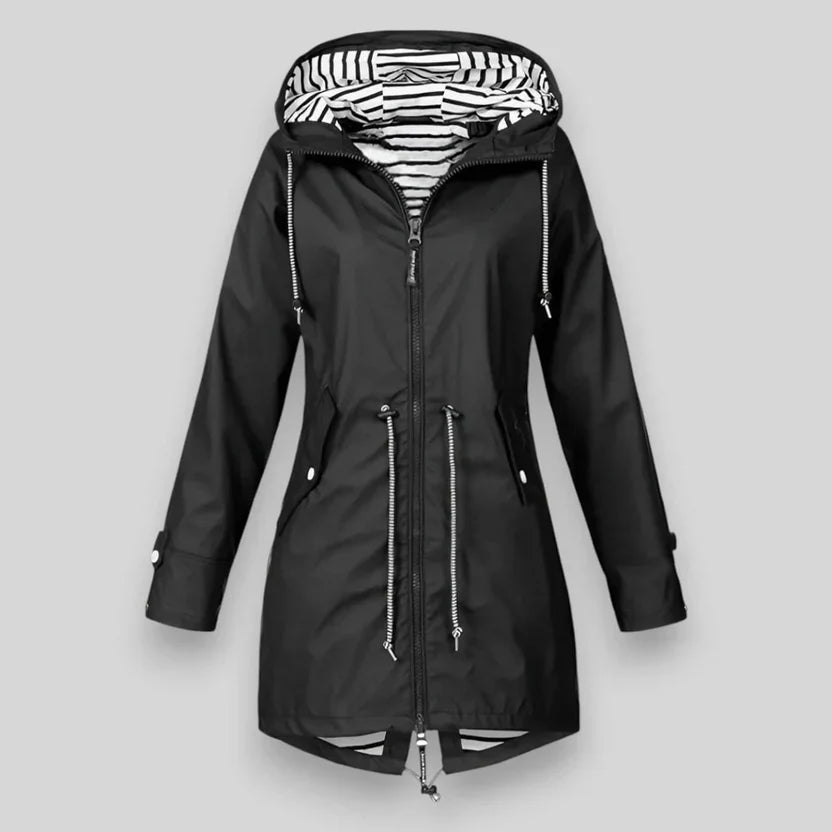 Veste de pluie légère à capuche pour femme