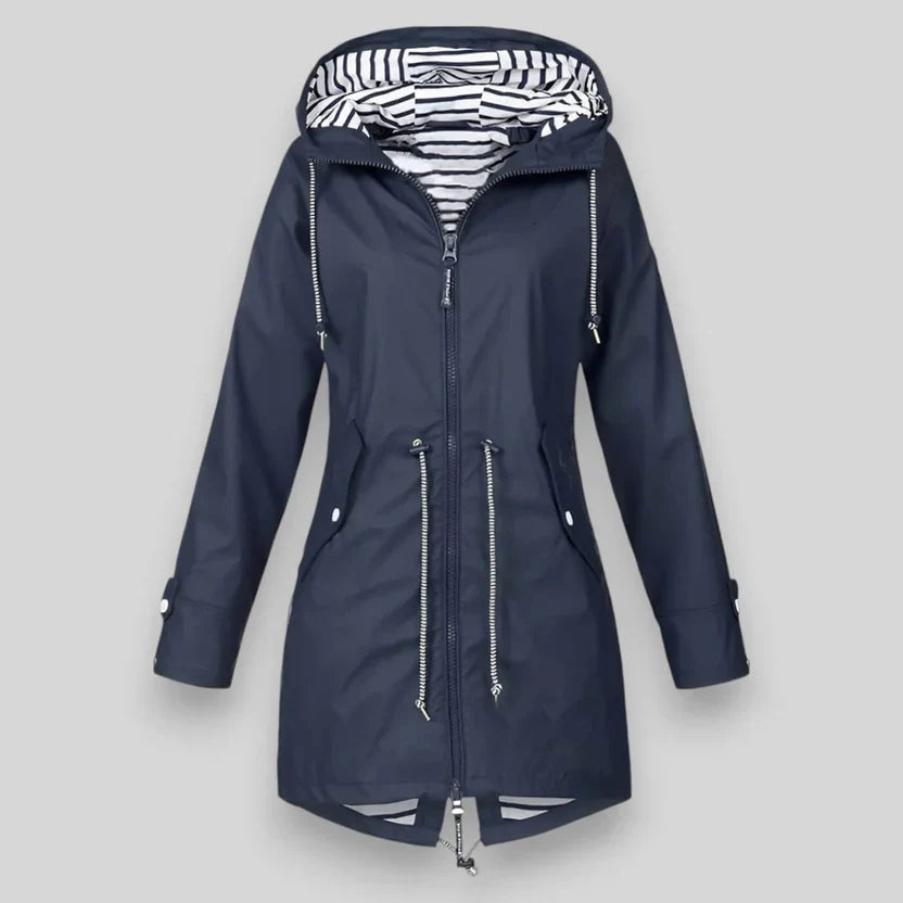 Veste de pluie légère à capuche pour femme