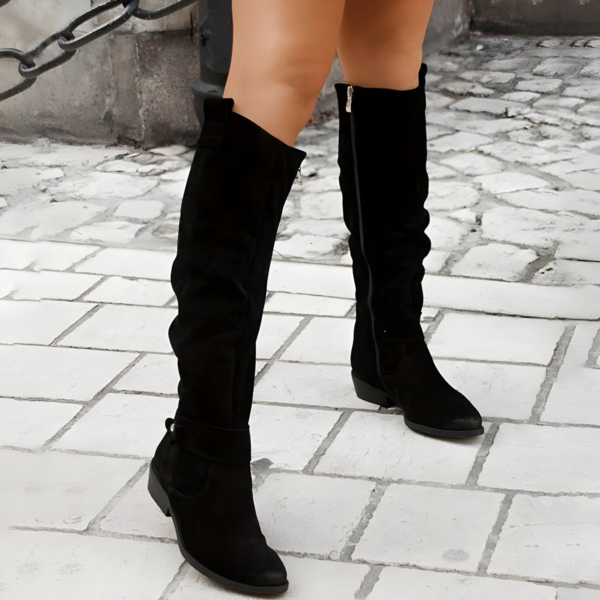 Women's Knee-High Leather Boots | Classic Slouch Design