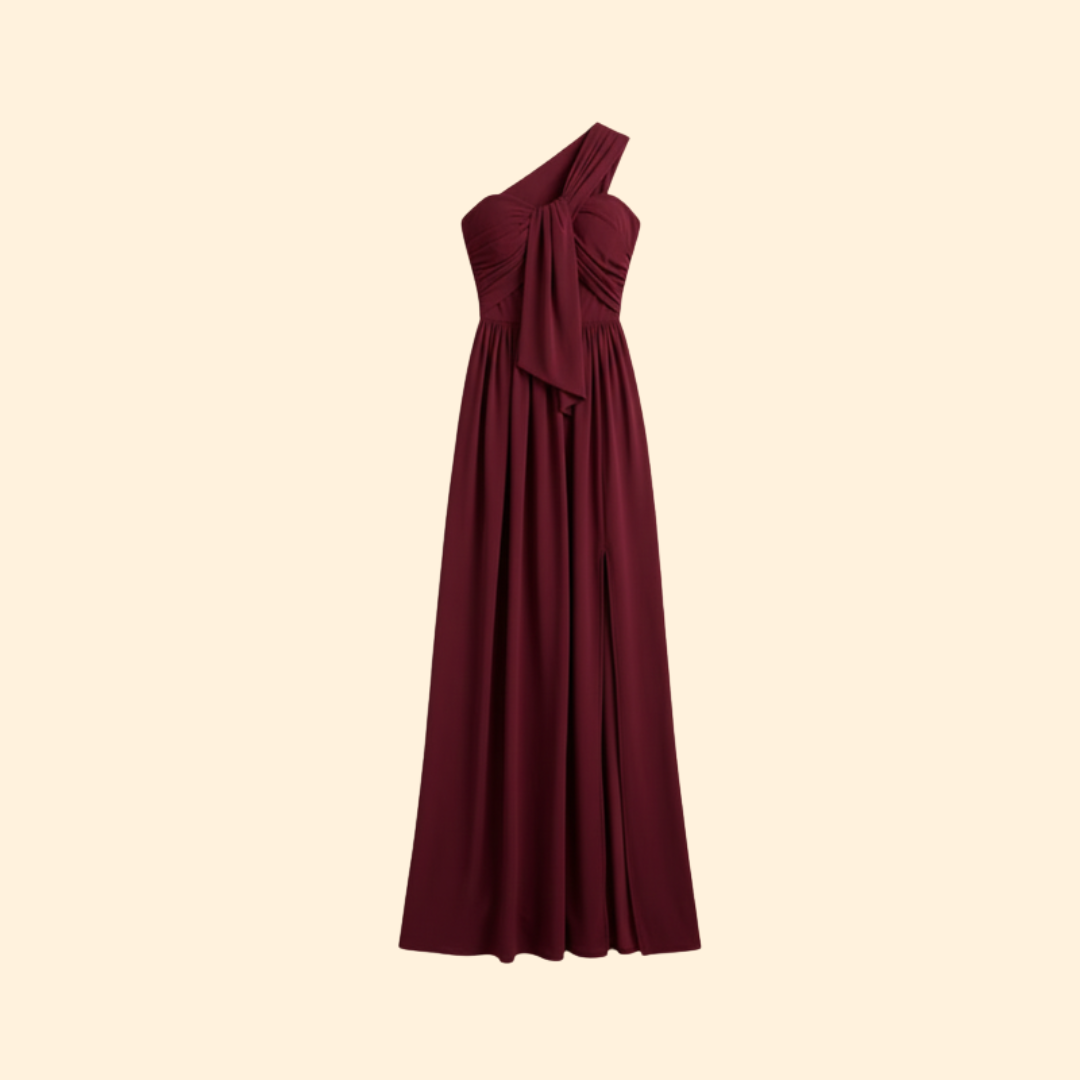 Robe longue asymétrique à une épaule pour femme | Robe de soirée longue