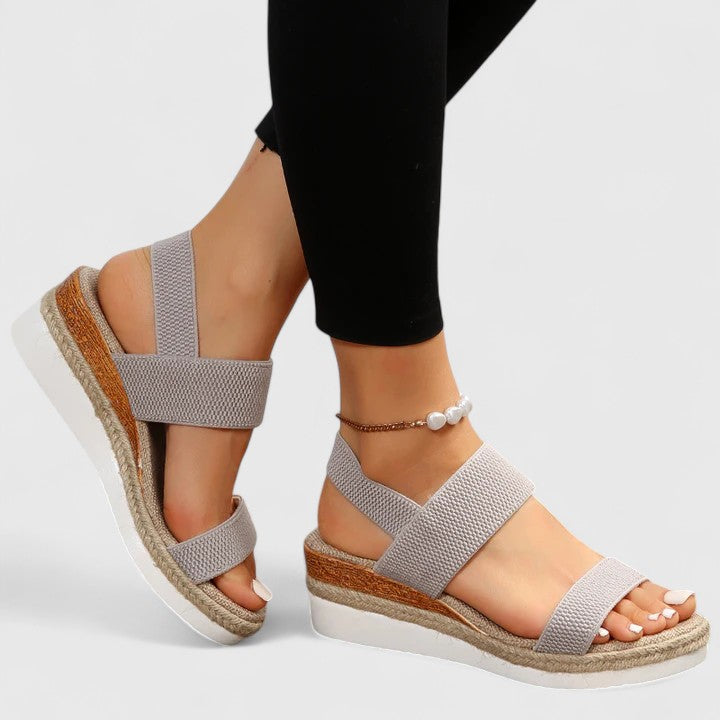 Knit Wedge Sandals with Espadrille Sole
