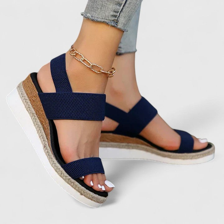 Knit Wedge Sandals with Espadrille Sole