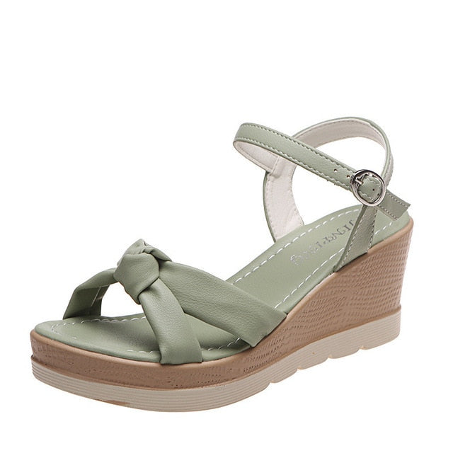 Women's Wedge Sandals with Adjustable Ankle Strap