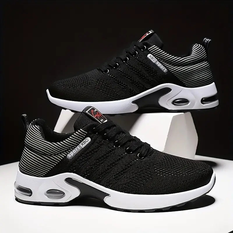 Breathable Knit Running Trainers with Air Cushion Heel