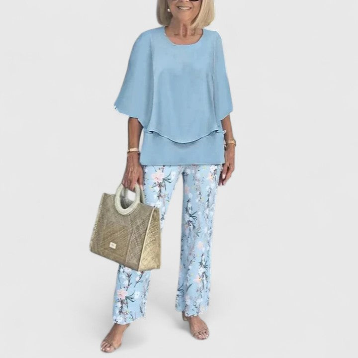 Women’s Layered Top & Floral Trousers Co-Ord Set