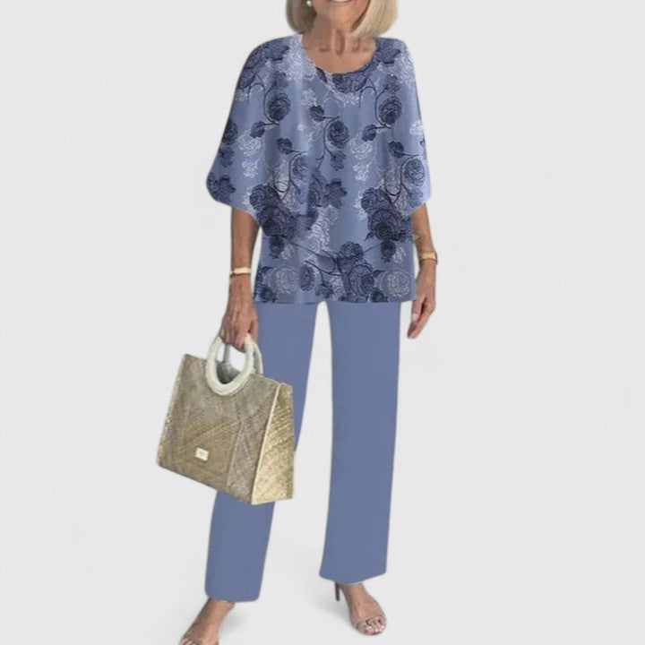 Women’s Layered Top & Floral Trousers Co-Ord Set
