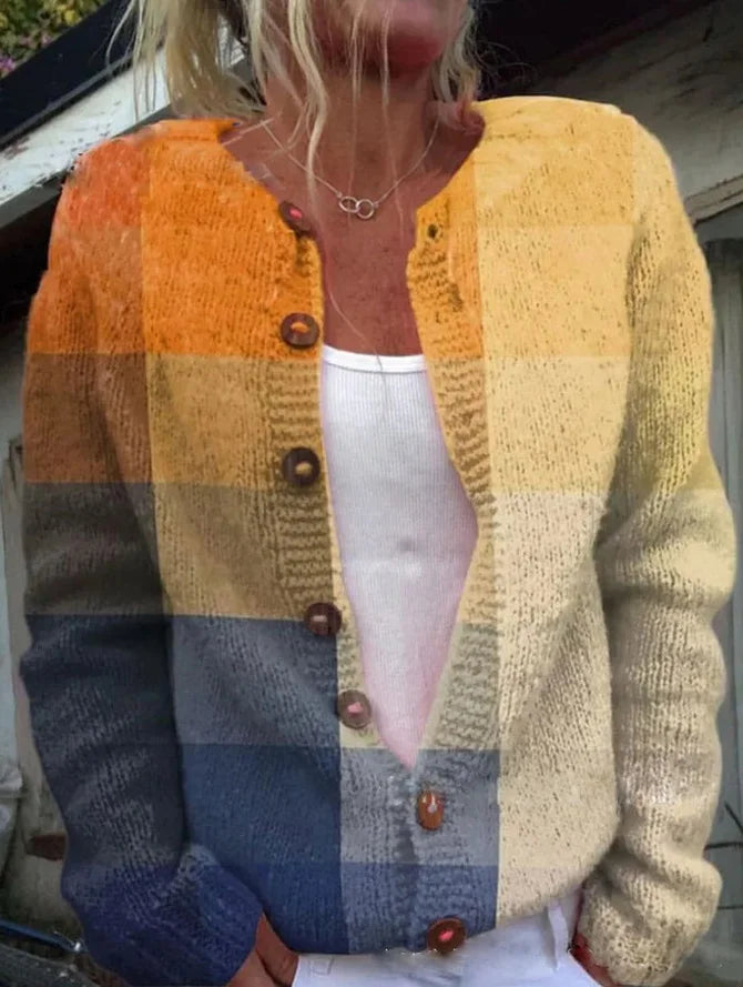 Women’s Floral Button-Front Knit Cardigan