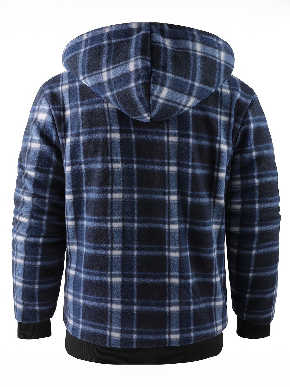 Veste légère zippée à capuche pour femme | Surchemise à carreaux