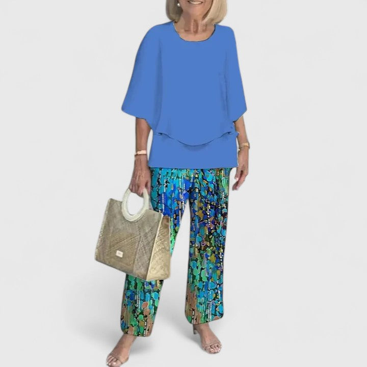 Women’s Layered Top & Floral Trousers Co-Ord Set