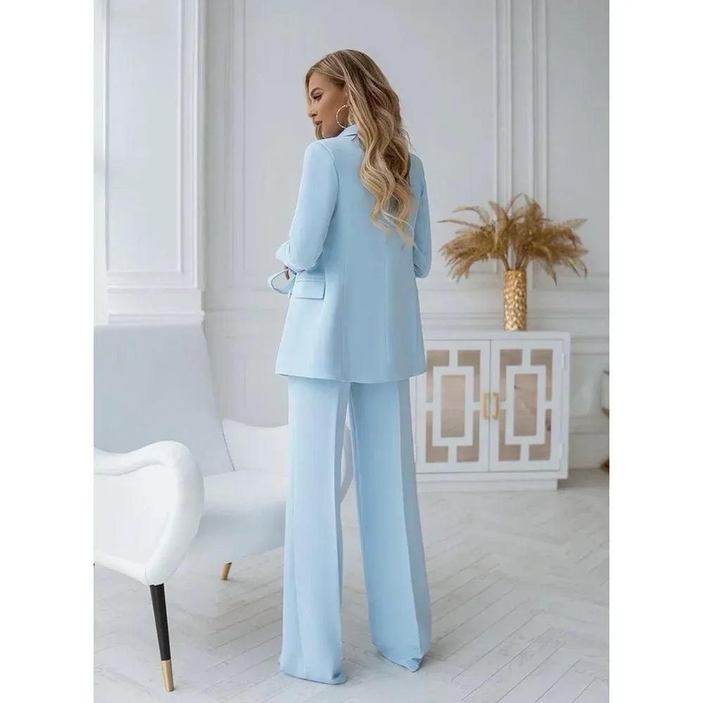 Women's Tailored Blazer & Wide Leg Trouser Co-Ord Set