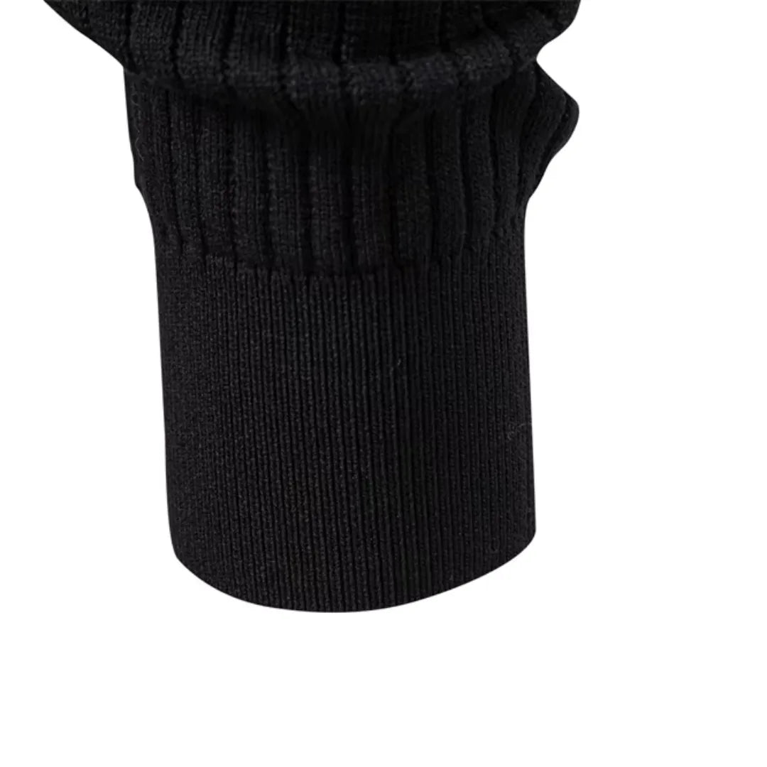 Men's Ribbed Henley Sweater with Button Neck