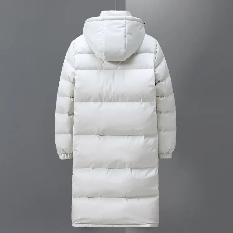 Long manteau matelassé d'hiver pour homme avec capuche
