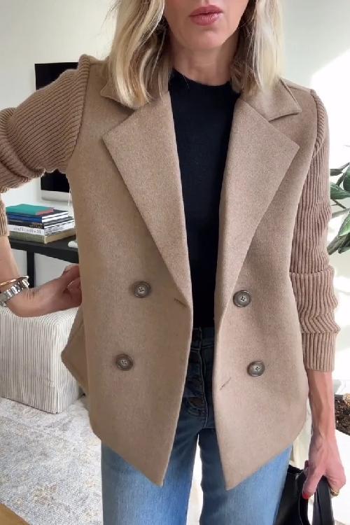 Blazer croisé pour femme à manches en maille