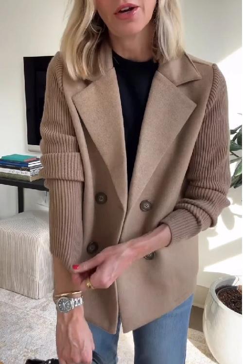 Blazer croisé pour femme à manches en maille