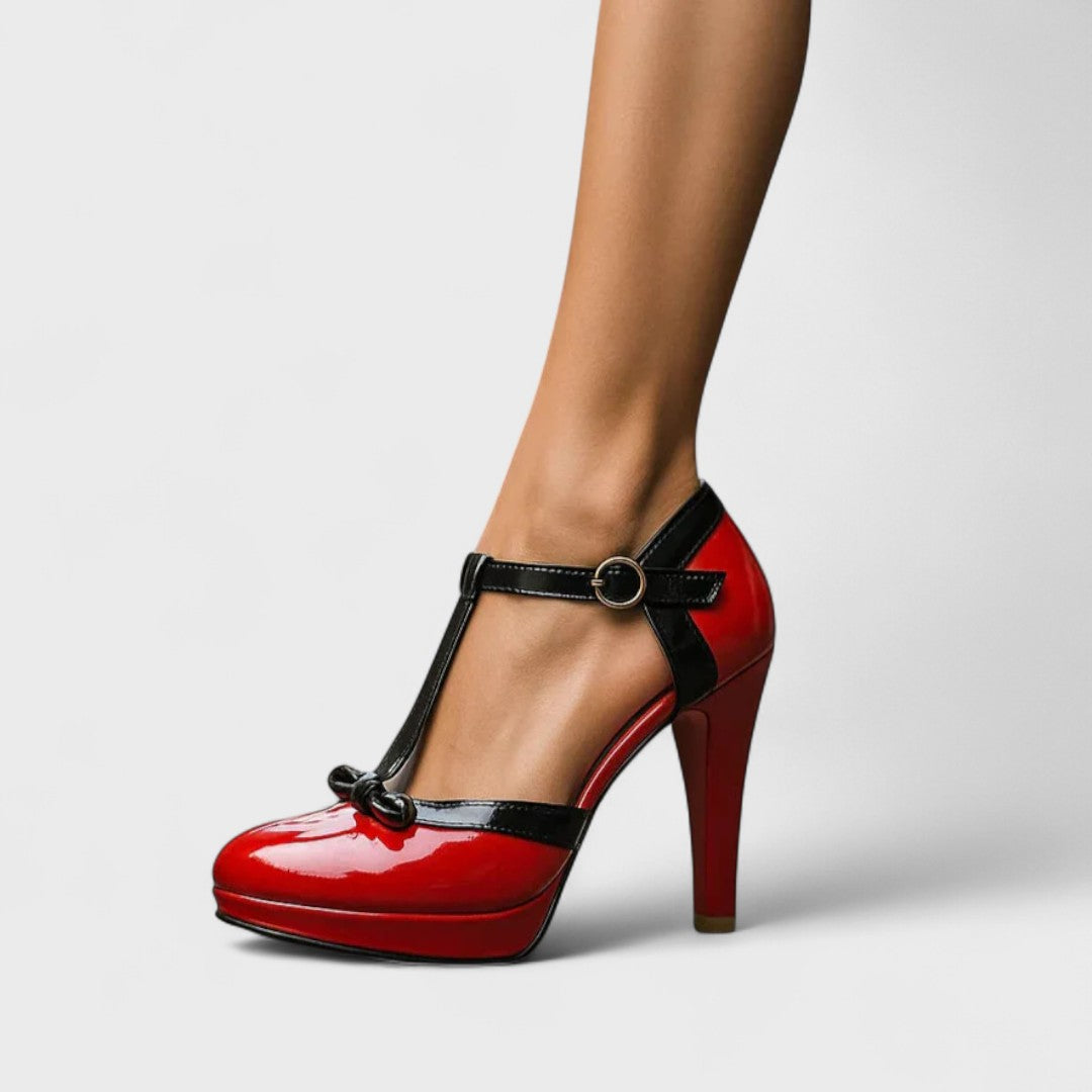 T-Bar Mary Jane Pumps with Platform Sole