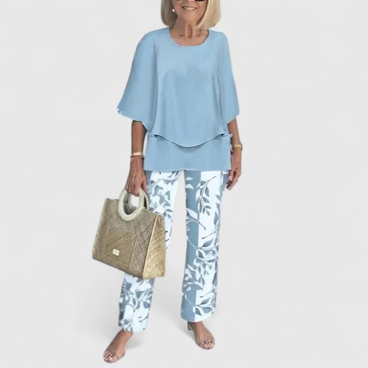 Women’s Layered Top & Floral Trousers Co-Ord Set