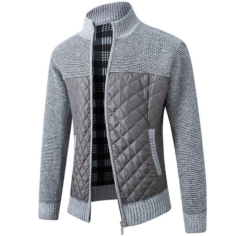 Veste zippée matelassée en maille pour homme