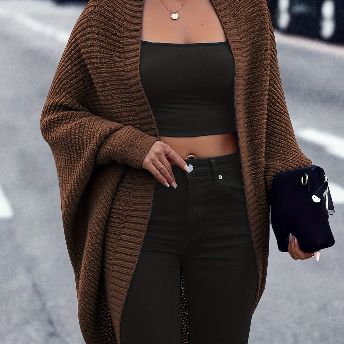Women's Longline Cardigan | Open Front Knit Layer