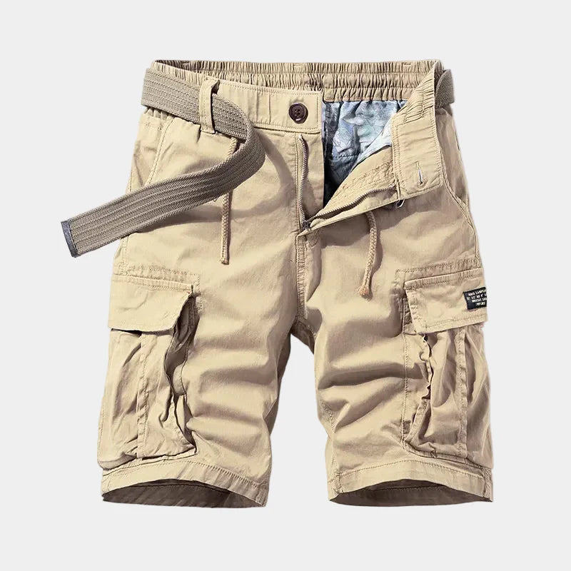 Men's Cargo Shorts with Belt and Multiple Pockets