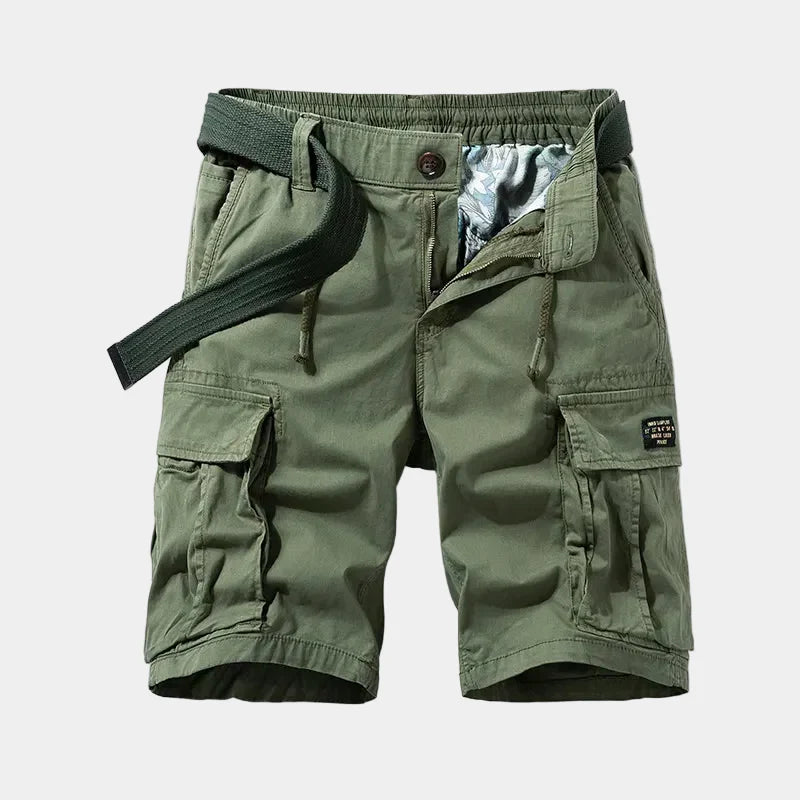 Men's Cargo Shorts with Belt and Multiple Pockets