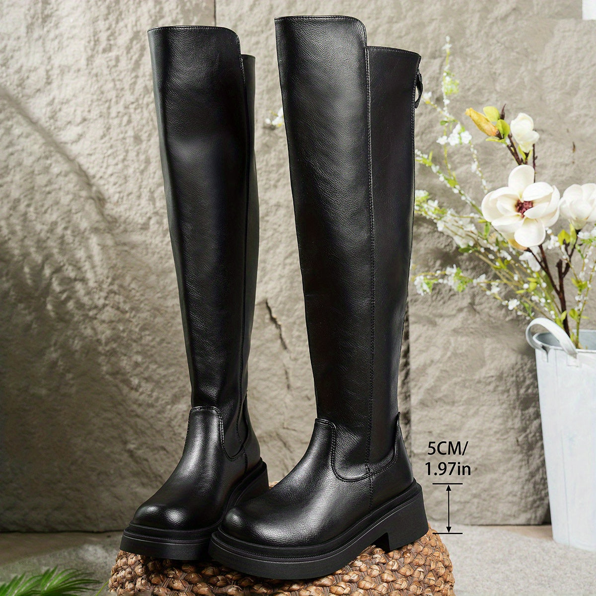 Women’s Over-the-Knee Flat Boots with Chunky Sole