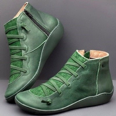Bottines pour femme en similicuir | Fermeture zippée latérale et semelle intérieure rembourrée